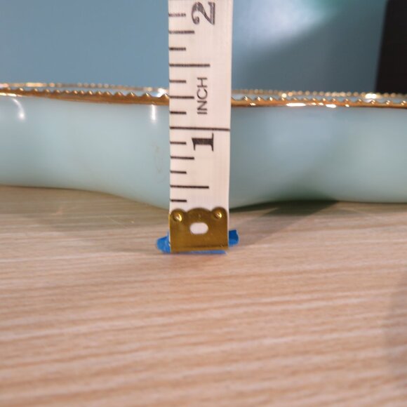 Vintage Fire King Delphite Blue and Gold Glass Oven Dish - Picture 9 of 9